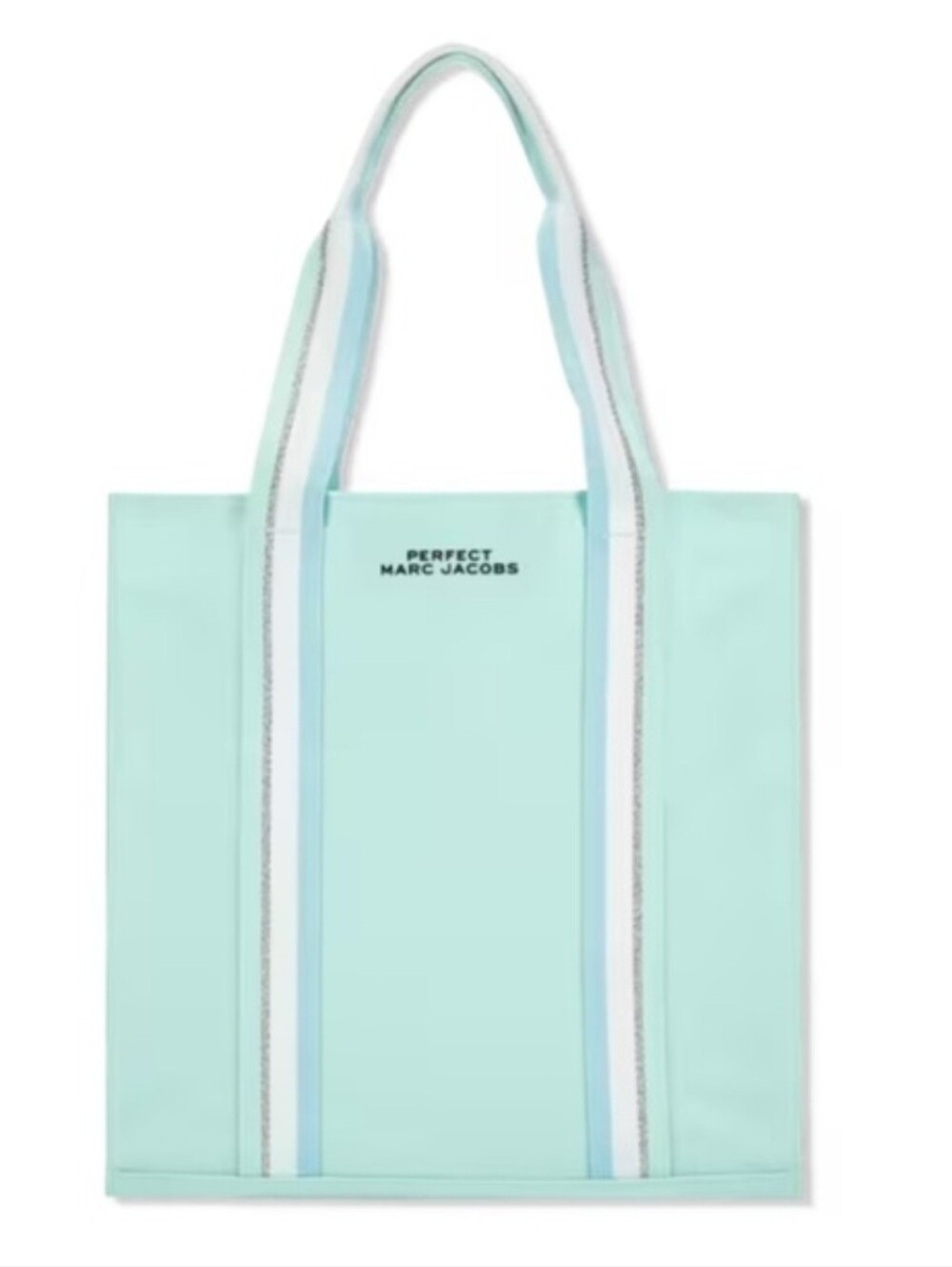 Marc Jacobs Mint Canvas Tote with Striped Handles